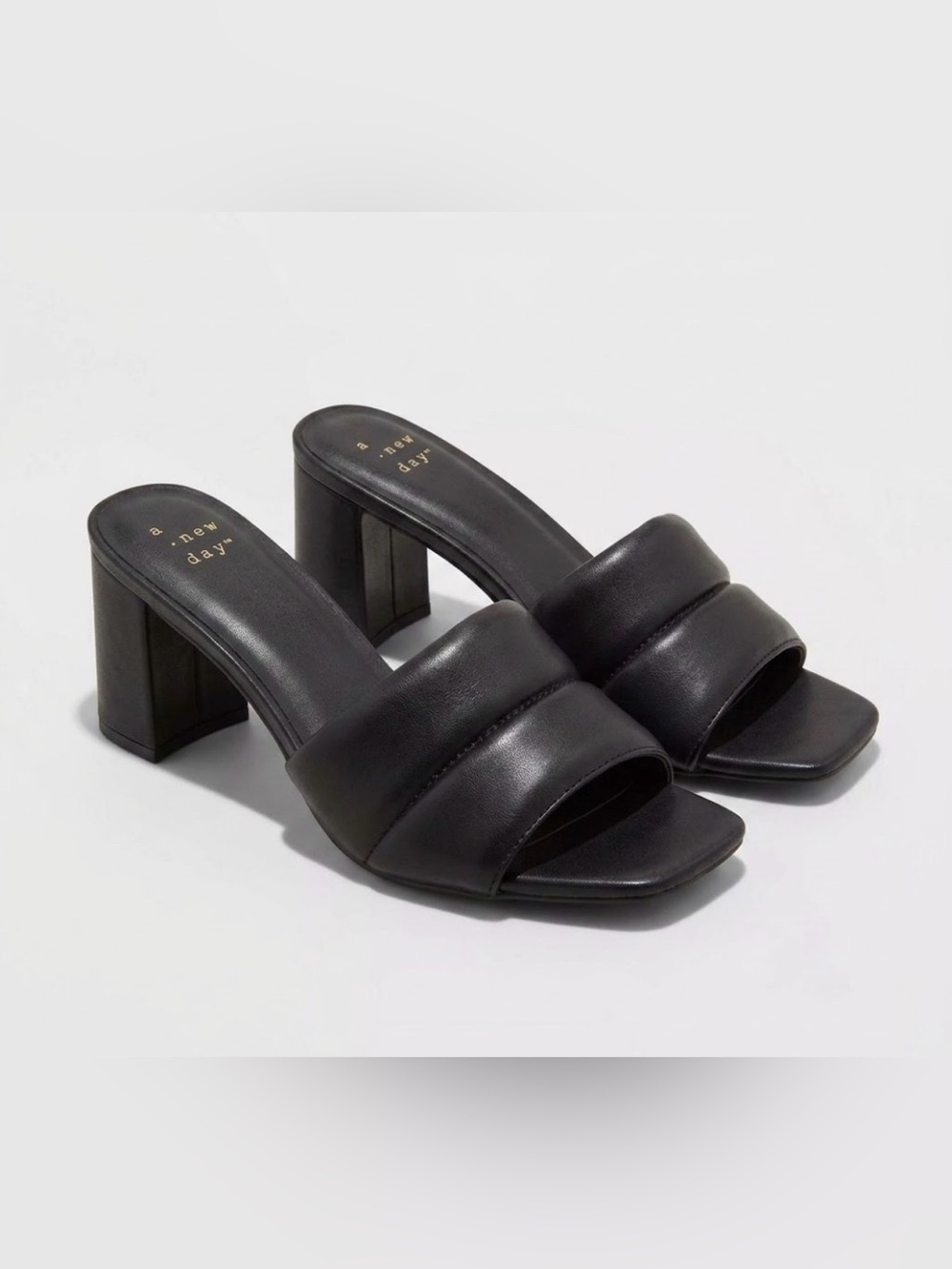 NWOT! A NEW DAY Black Sandal Padded Heels